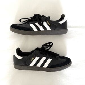 adidas Samba Black and White Athletic Shoes